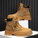 European Warm Series Thick-Soled Work Yellow Martin Autumn New High-Top Leather Patchwork Outdoor Sports Boots Men's Shoes_vogvips.com