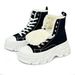 Men's Shoes new style shoes thick soled canvas couple shoes closed toe high top large size women's shoes suede snow boots_vogvips.com