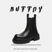 Men's High-top Sleeve Chelsea Boots Thick-soled Heightening Tooling Boots Retro Martin Boots_vogvips.com