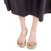 Wedge 2025 New Women's Summer Transparent High Heels Thick Sole Chunky Heel Roman Beach Outdoor Sandals For Women_vogvips.com