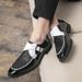 Suitable For All Seasons Gold Large Size Leather Men's Shoes_vogvips.com