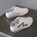Cross-Border Hot-Selling Summer Soft Leather Forrest Gump Non-Slip Versatile White Lace-Up Casual Sneakers Flat Women's_vogvips.com