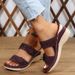 Shoes Cross Border Foreign Trade Large Size Casual Flower High Heel One Line Hollow Wedge Heel Slippers For Women_vogvips.com