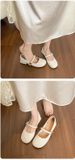Shallow Single Shoes Women's Thick Heel Soft Sole Temperament With Skirt Gentle French Mary Jane Shoes_vogvips.com