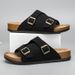 Men Wear Wooden Clogs Outdoors In Slippers, Which Are Trendy, Anti-slip And Anti-odor Flip-flops_vogvips.com