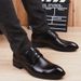 TerraStride Summer Youth Korean Style British Pointed Toe Lace-up Leather Height Increasing Casual Wedding Business Formal Trendy_vogvips.com