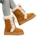 Women's Shoes Winter New Style Retro Fur Lined Warm Snow Boots For Women, Thick Sole, Fleece Lined, Extra Thick, Non Slip Cotton Shoes_vogvips.com