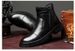 Casual Boots Leather Splicing Round Head Side Zipper High Top Men's Boots Rubber Non-slip Single Shoes_vogvips.com
