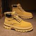 Men's Fashion High-Top Martin Boots - British Style Work Boots With Slip-Resistant Rubber Sole & Comfortable EVA Insole (Brown, Khaki, Black)_vogvips.com