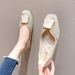 2023 Autumn New Soft Sole Square Toe Flat For Women Fahion Loafer Internet Celebrity Shallow Mouth Gentle Evening_vogvips.com