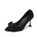 European And American Fashion Bow High-heeled 2025 Spring New Style Stiletto Pointed Toe Women's Shallow-cut Elegant_vogvips.com