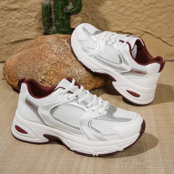 Designer's New Casual Sports Plus Size Women's Lace Up Mesh Breathable Shoes_vogvips.com