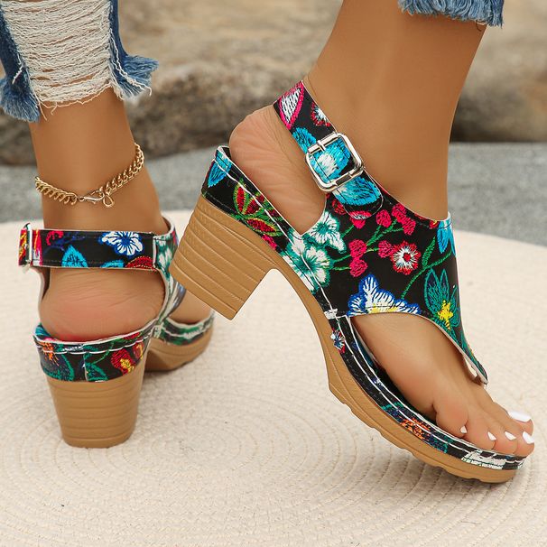 Womens New Arrival Vintage Retro Toe Post Buckle Strap Flat Sandals Plus Size Casual Summer Walking Outdoor Sandals For Ladies_vogvips.com
