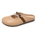 2026 Lightweight PU Upper PVC Sole Women’s Round-Toe Breathable Flat Sandals With One-Strap Closure And Soft Injection-Molded Footbed_vogvips.com