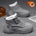Men's Snow Boots Winter Warmth Frost-Proof Thickened Fleece-Lined Cotton Shoes Waterproof Non-Slip Thick-Soled Cotton Bo_vogvips.com