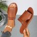 Woven Fish-mouth Slippers For Women In A Solid Color Wearing One-line Beach Slippers_vogvips.com