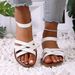 Cross-border Plus-size Summer New European And American Fashion Versatile Flat Roman Beach Sandals, One-strap Sandals_vogvips.com