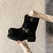 Genuine Leather Vintage Stacked 2025 New Model, Chunky Heel, Buckle Strap, Western Cowboy British Style Riding Long_vogvips.com