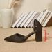 Women's Plus Size Pointed Toe Mid Heel Single Shoes Chunky Strap European American Style Professional Footwear Size 43 Autumn New Arrival_vogvips.com