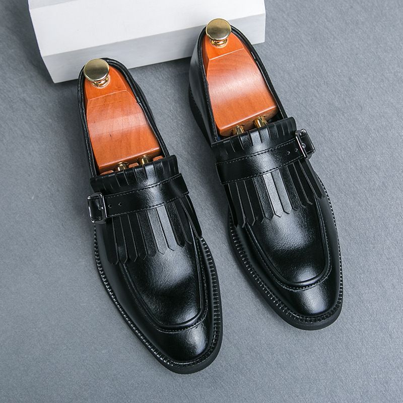 New Loafers, Buckle Tassel, Business Leather, British Men's Foot On Shoe Set, Leather Shoes_vogvips.com