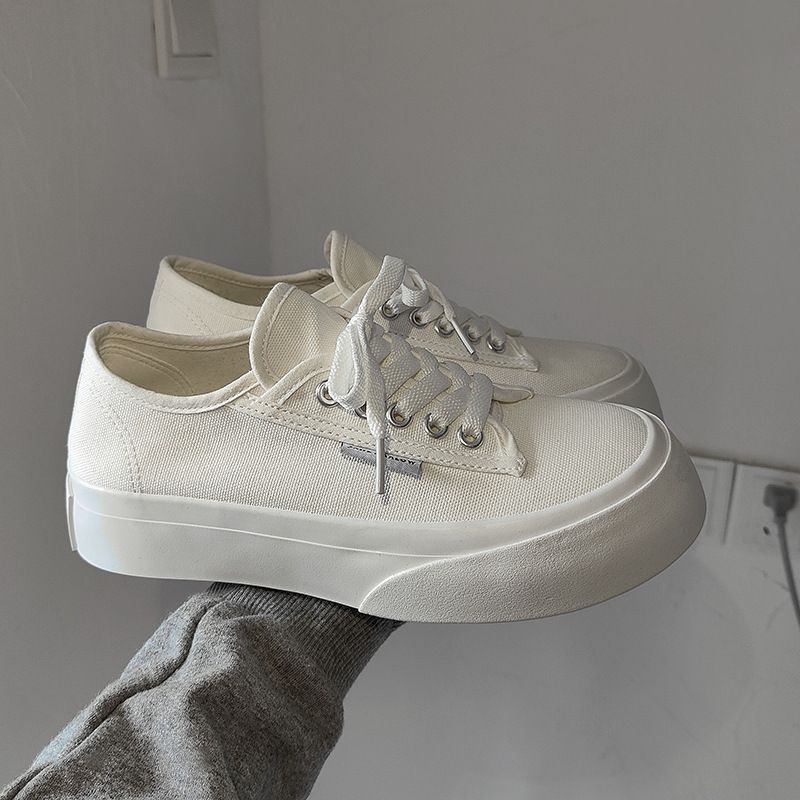 Canva For Women Autumn Edition Thick Oled Big Toe Monochrome Tudent Caual Veratile Anti Lip Trendy Board_vogvips.com