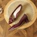 2025 Spring New Mid-Heel Women's Single Thick Heel High Heels Patent Leather Red Wedding Pointed Toe Shallow Mouth_vogvips.com