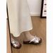 French-style Bowknot Wedge Sandals For Women, 2026 New Spring-summer Thick-soled Silver High-end Beach Roman Shoes_vogvips.com