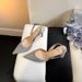 2024 Autumn New High Heels, Thin Heel, Pointed Toe, Closed Back, Fashionable Korean Style, Suede Buckle Strap Summer_vogvips.com