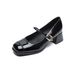 French Square Head Mary Jane Shoes Women's Word With High Heels, Light Mouth Thick Heel Single Shoes Women's Commuting_vogvips.com