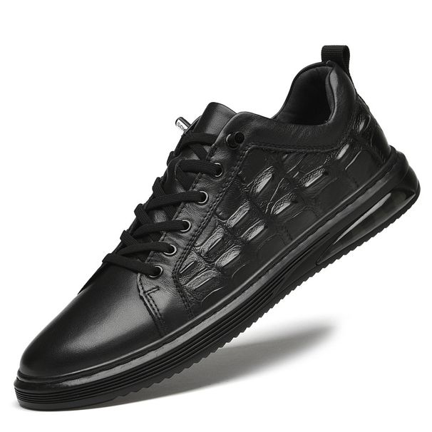 Little White Shoes Men's First Layer Cowhide Low-top Casual Board Shoes Men's Soft-soled Men's Shoes_vogvips.com
