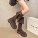 Elegant Leg-Lengthening For Women 2025 Autumn Winter New High Casual Versatile Soft Surface Foldable Mid-Calf Boots_vogvips.com