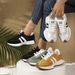 2026 Spring Vintage Color-Block Sneakers For Women, Soft Sole Breathable Casual Lightweight Lace-Up Fashion Shoes,_vogvips.com