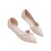 Single Female Pointed Flat Bottom Night Wind Fairy Soft Leather Beanie Shoes_vogvips.com