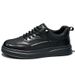 Men's Sneakers Autumn 2024 New Genuine Leather White Youth Versatile Trendy Thick Sole Lightweight Slip-On Casual Shoes_vogvips.com