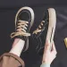 canvas Women's Summer Casual Versatile White Black Big Toe Shoes Autumn Thick Sole Breathable Board_vogvips.com