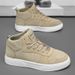 Sneakers, Spring High-Top Skate Shoes For Outdoor Sports, Lace-Up, Large Size, Comfortable And Easy To Wear_vogvips.com
