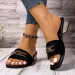 Cross Border New Style Pointed Toe Chain Low Heeled Slippers Summer Large Size Fashionable Thick Heel Suitable For_vogvips.com