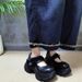 Soft Leather Thick Soled Coarse Single Order Spring And Autumn 2025, New Velcro Height Increasing Flat Ribbon Sponge_vogvips.com