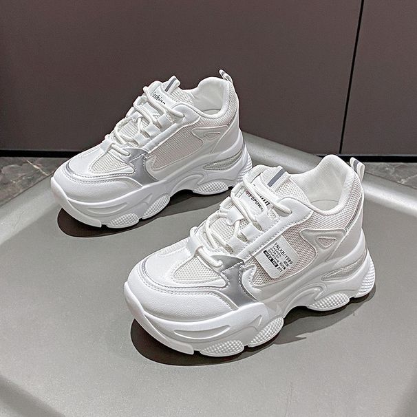 Mesh Breathable Thick Soled Dad Shoes For Women New Height Enhancing Net Celebrity Small Casual Sports Shoes For Women_vogvips.com