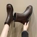 Women's Slim Fit Soft Leather Martin Boots British Style Back Zipper Elastic Ankle Boots Plus Size Autumn New Style_vogvips.com