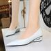 French Special-shaped Heel Patent Leather One-pedal Shallow-mouth Single Shoes Women's Comfortable Pointed Low-heeled Women's Shoes_vogvips.com