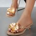 Cross-border Plus-size Summer New Floral For Women, Square-toed Thong High-heeled Fashion Sandals Wholesale_vogvips.com