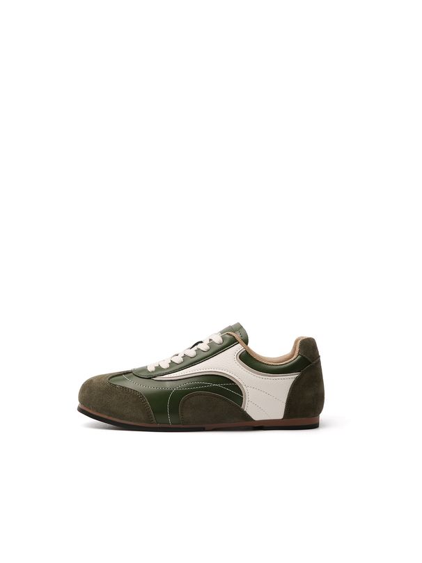Women's Shoes Retro Color Blocked Flat German Training Shoes, New Autumn, Flat Ballet Platform Sneakers, Athletic Shoes._vogvips.com