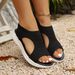 2026 Summer New Large Size Casual Fly-woven Sandals Women's Fish Mouth Mesh Platform Sandals_vogvips.com