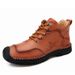 Martin Boots Men's Breathable Men's Sports Short Boots Strap Large Size Leather Shoes_vogvips.com