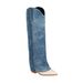 【Pre-sale | Ships In 15 Days】Pointed Toe Chunky Heel Cowboy Boots For Women - Western Style Knee-High Riding Boots With Rubber Sole_vogvips.com
