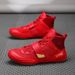 Mid Cut Boxing Shoes Men's Large Size Breathable Non Slip Wrestling Shoes Indoor Fitness Deadlift Push Training Sports Shoes_vogvips.com