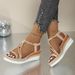 Women's Plus Size Rhinestone Embellished Wedge Heel Sandals Ethnic Style Elastic Band Fashion Beach Shoes_vogvips.com