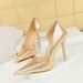 6283-1 Korean Style Fahion Women' Thin Super Heel Shallow Mouth Pointed Toe Side Hollow Banquet Single Shoe High_vogvips.com