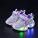 2026 Spring And Autumn Girls' New Cartoon Light-Up Magic Tape Sneakers Princess Girls Glowing Running Shoes Trend_vogvips.com